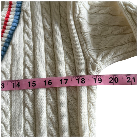 Prince Womens Pickleball Cardigan Sweater Preppy Country Club Cable Knit XS - Picture 7 of 9